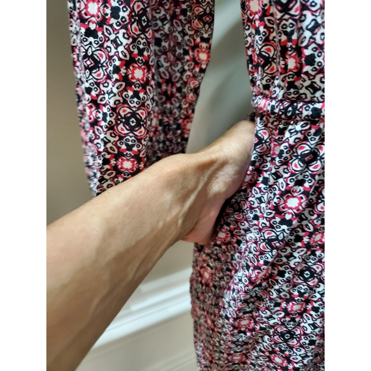 Gap Women Multicolor Rayon Sweetheart Neck Long Sleeve Casual Romper Size Small