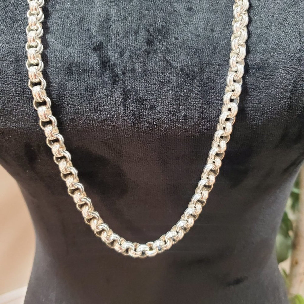 Women's Silver Oval & Double Oval Link Chain Necklace