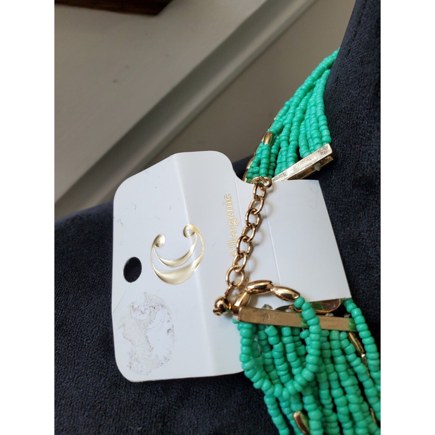 Charming Charlie Blue Multi Layered Seed Bead Fashion Jewelry Necklace
