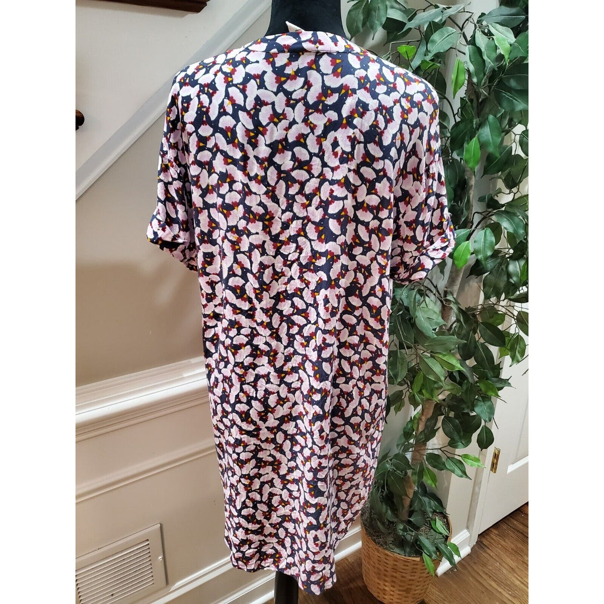 Anna Glover Women Multicolor V-Neck Short Sleeve Casual Knee Length Dress Size 8