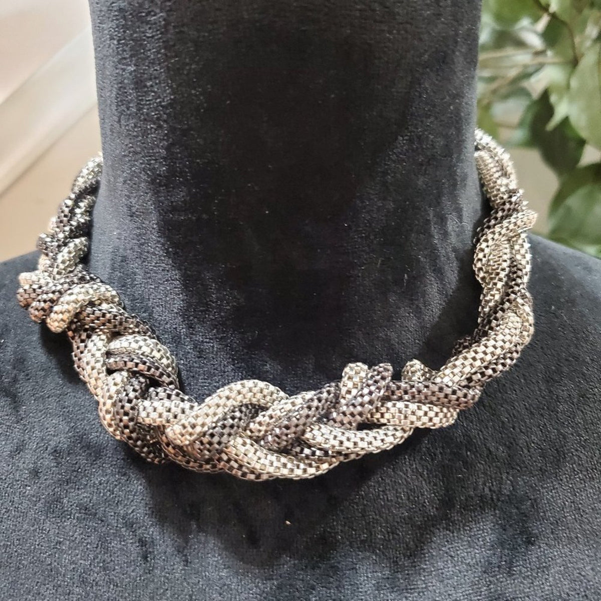 Silver Plated Egypt Cleopatra Bold Snake Braided Chain Collar Choker Necklace