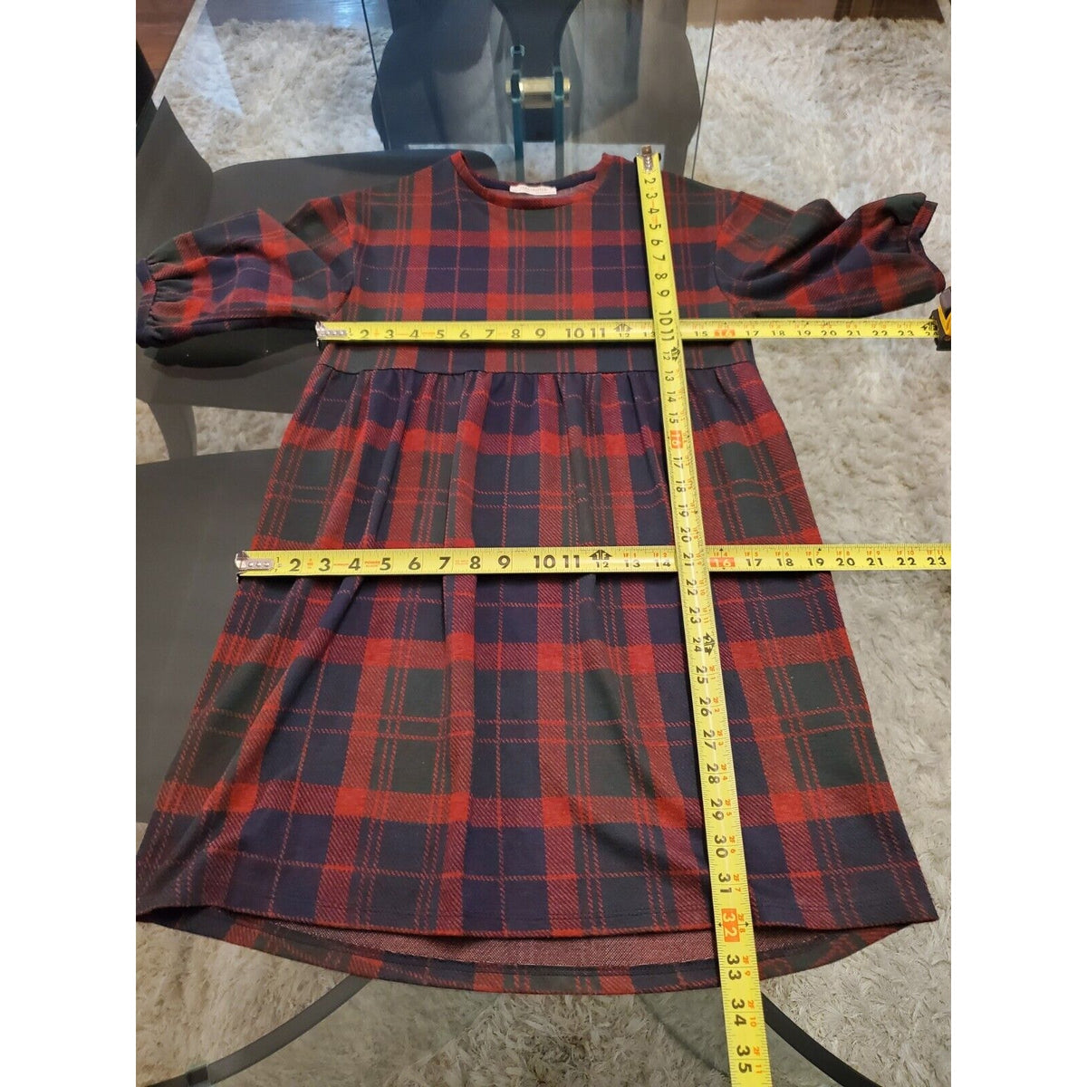 Zara Trafaluc Women's Blue & Red Round Neck Half Sleeve Knee Length Dress Size S