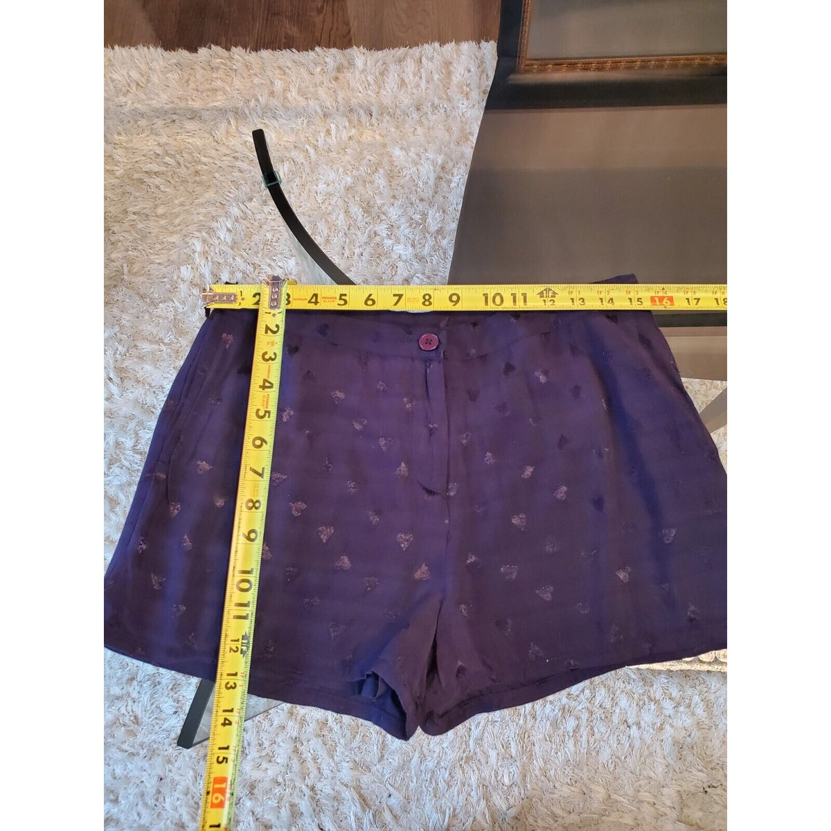 Lab Women's Blue 100% Viscose Flat Front Bottoms Casual Shorts Size Medium