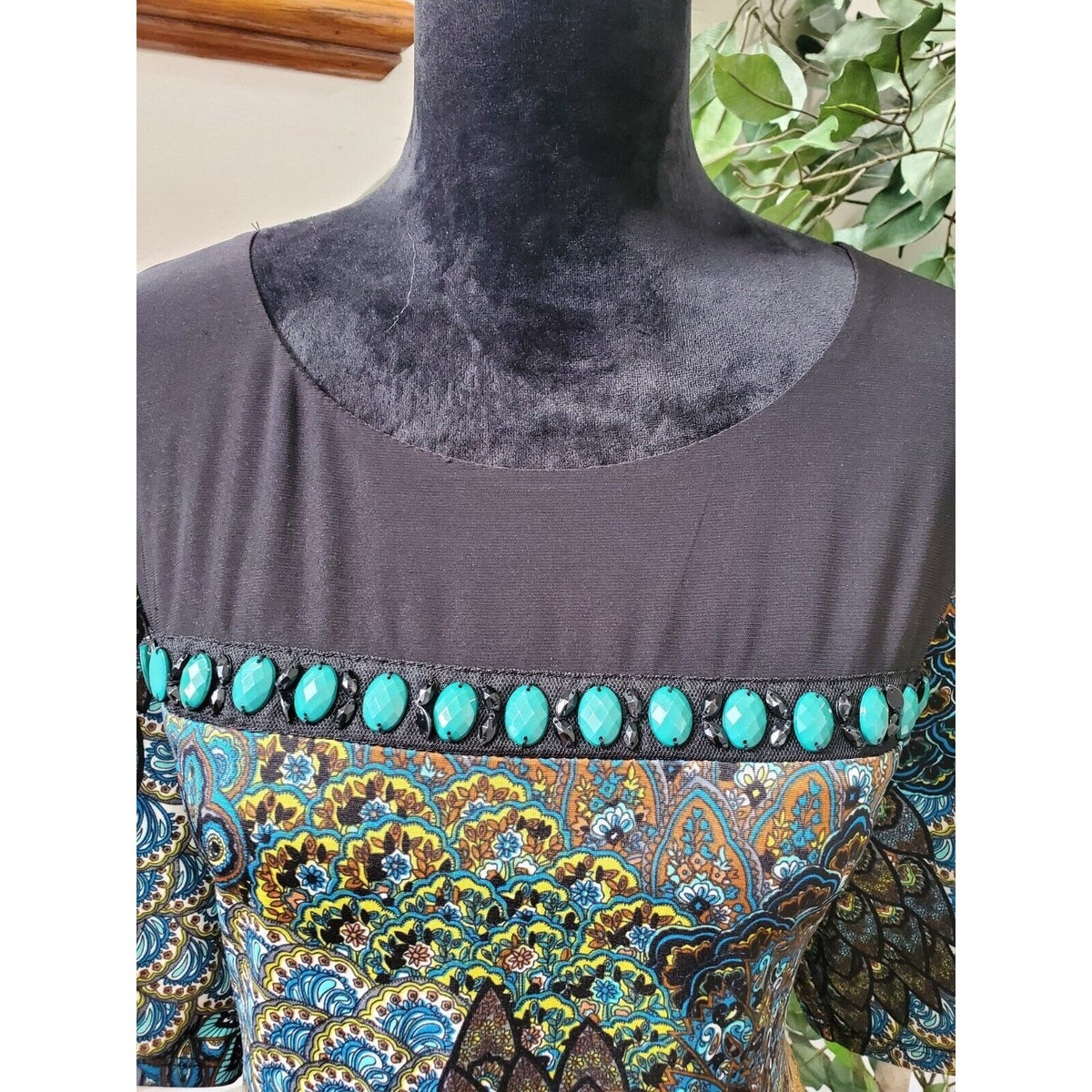 PerSeption Women's Multicolor Polyester Round Neck Short Sleeve Knee Length 2X