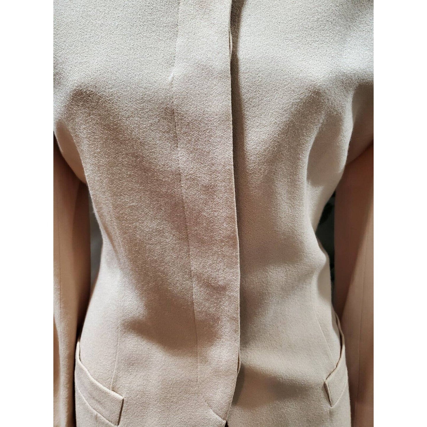 VTG New Classics Casual Corner Beige Single Breasted Blazer& Skirt 2 Pc's Suit 4