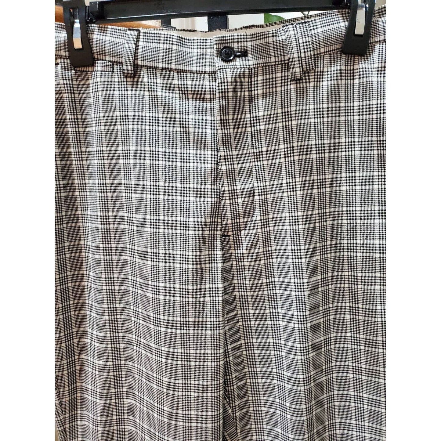 Zara Women's Gray Check Polyester Mid Rise Skinny Legs Casual Dress Pant Size 29