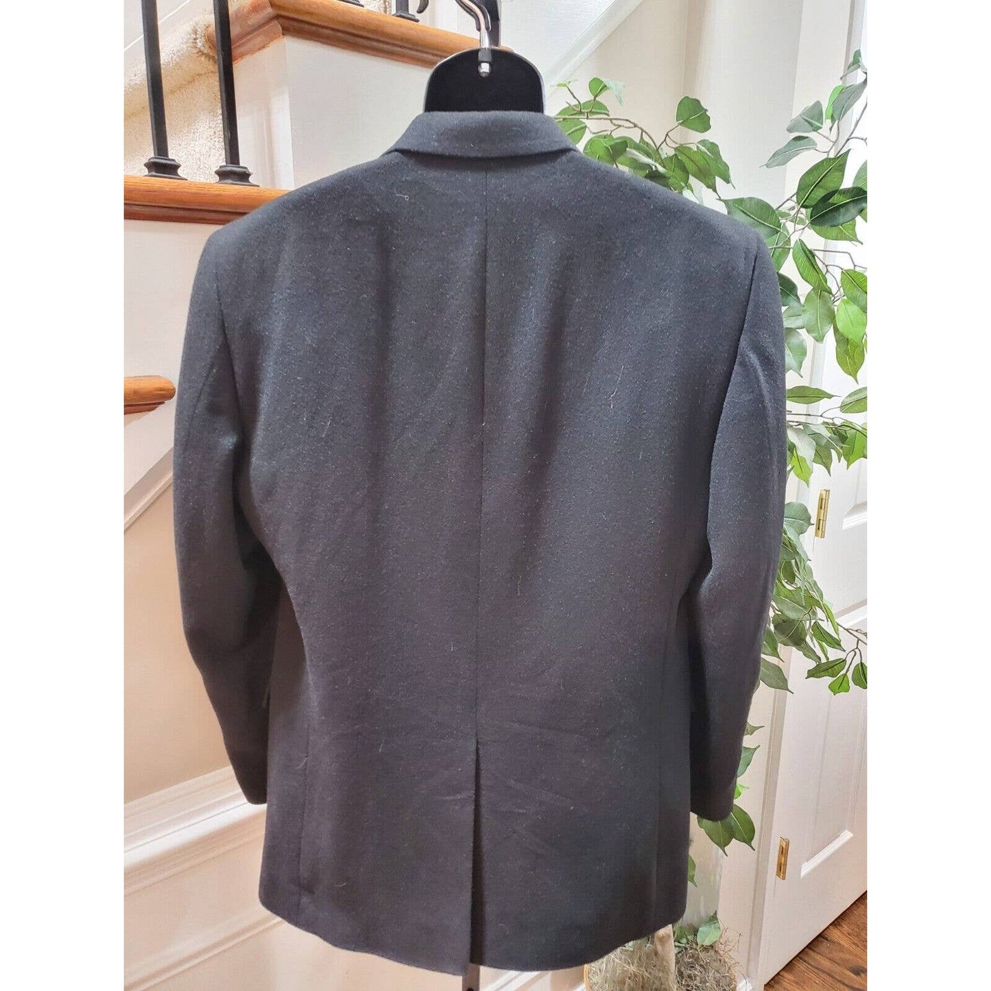 Jos. A Bank Men Solid Black Single Breasted 100% Camel Hair Blazer 42L