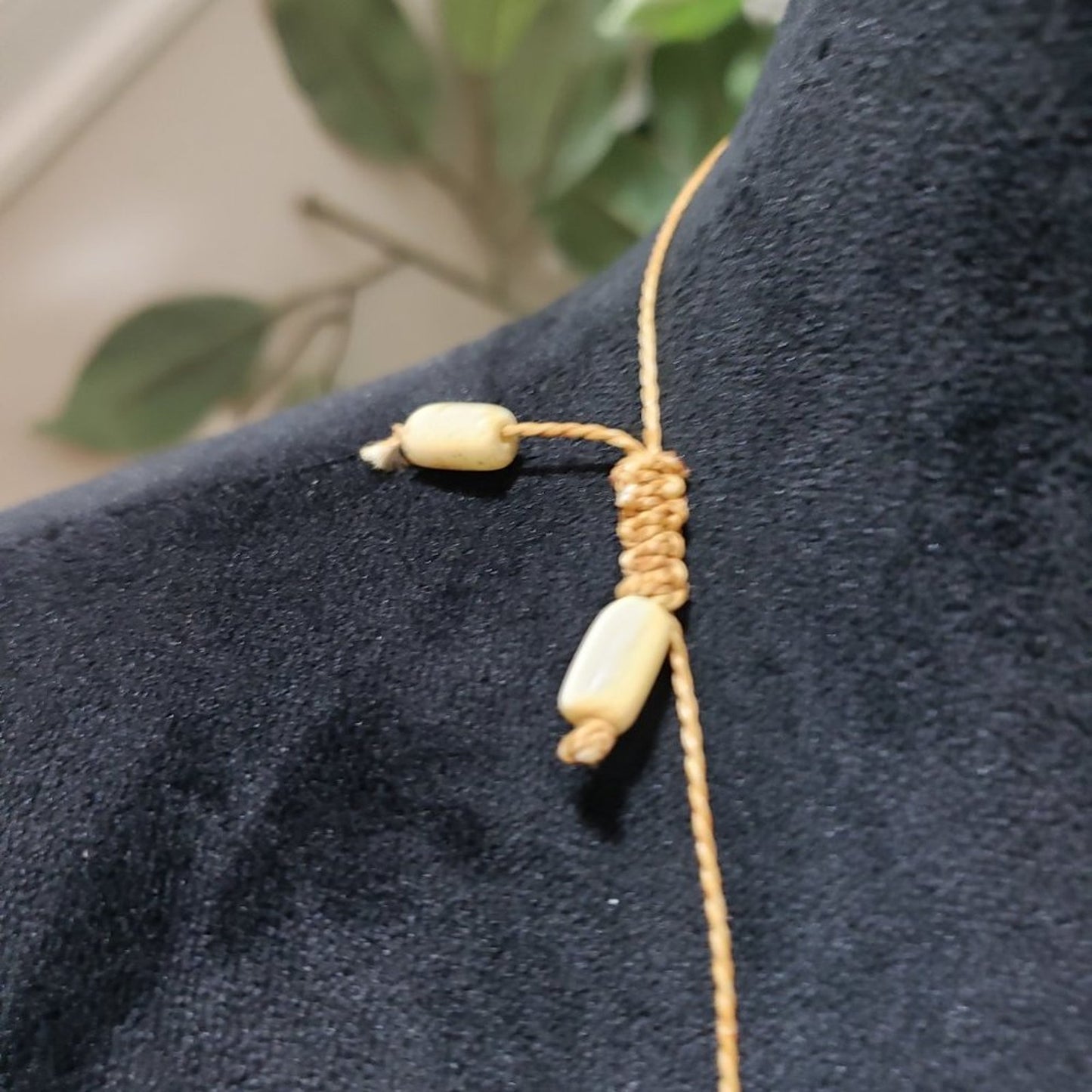 Womens Cream Color Beads Teardrop Brown Pendant Necklace