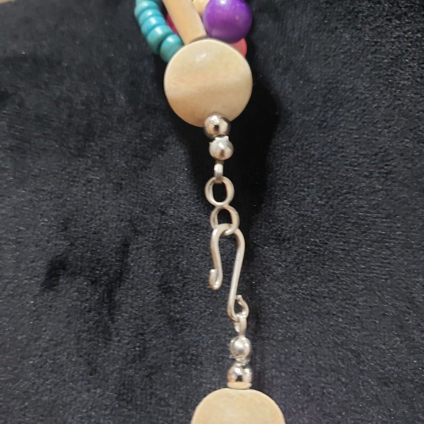 Women's Pink & Blue Round Twisted Beaded with Lobster Clasp Necklace
