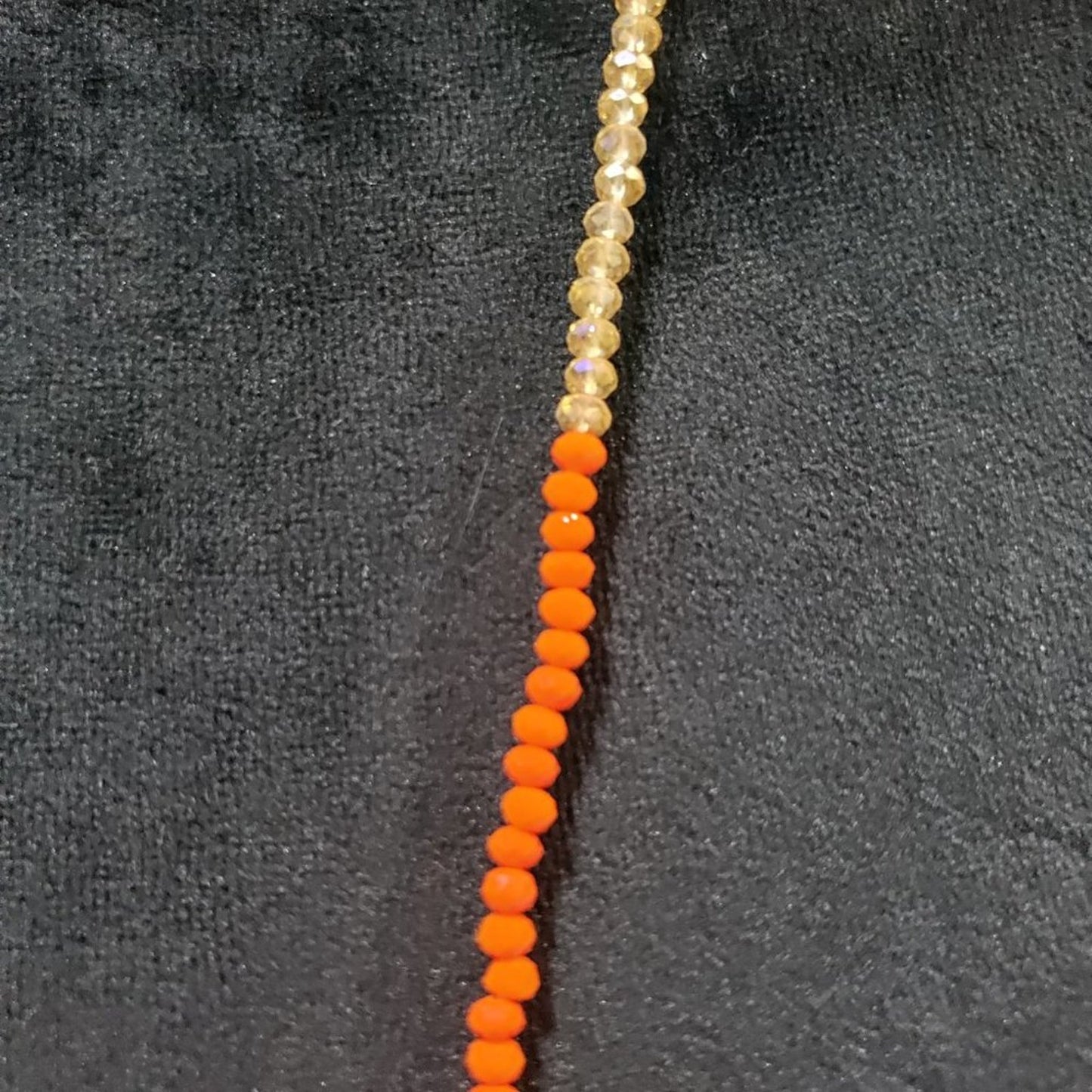 Women's Barb Orange Neon Crystal Beaded Hand knotted Lobster Clasp Necklace