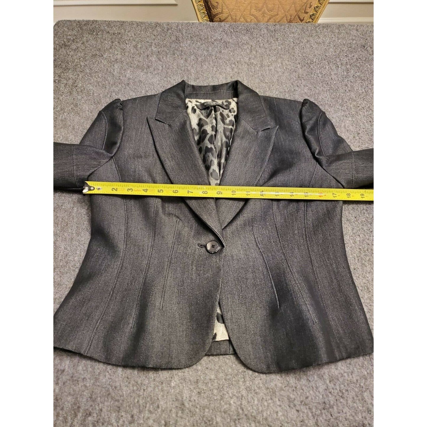 Nine West Women's Gray Polyester & Rayon Long Sleeve Formal Slim Fit Blazer 8P