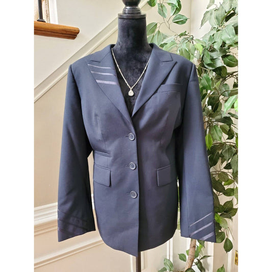 Delta Collection Women's Blue Polyester Long Sleeve Single Breasted Blazer 16W