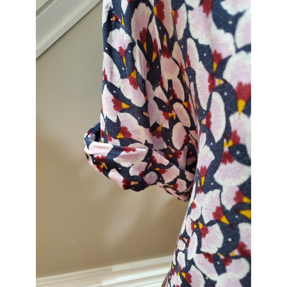 Anna Glover Women Multicolor V-Neck Short Sleeve Casual Knee Length Dress Size 8