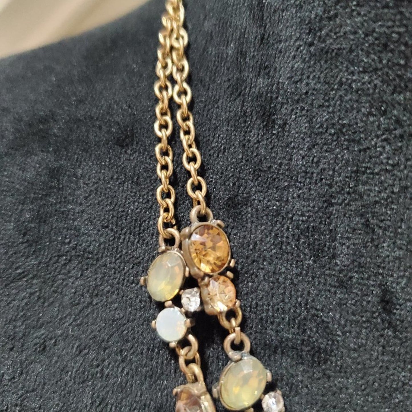 Women's Gold Tone Beaded Double Strand Chain Fashion Jewelry Necklace