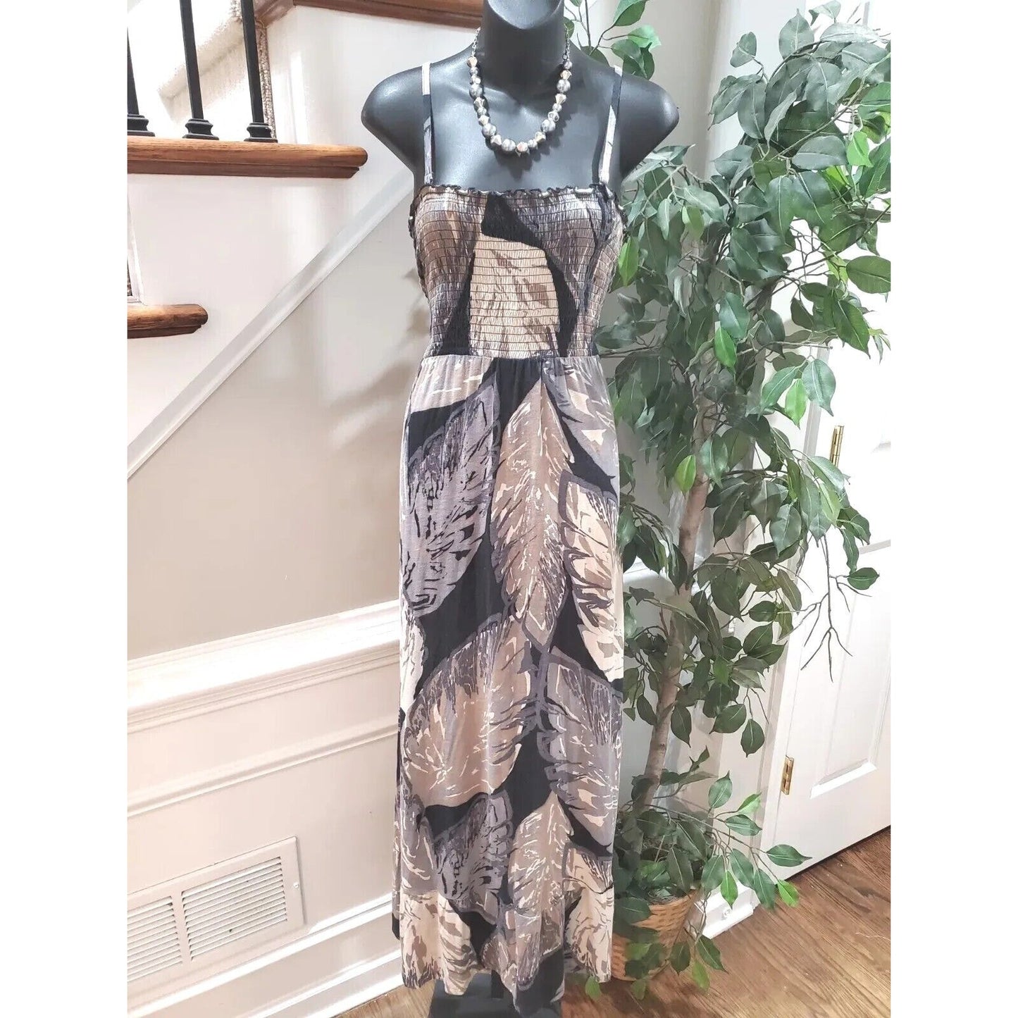 Sonoma Women's Multicolor Cotton Square Neck Sleeveless Casual Long Maxi Dress L