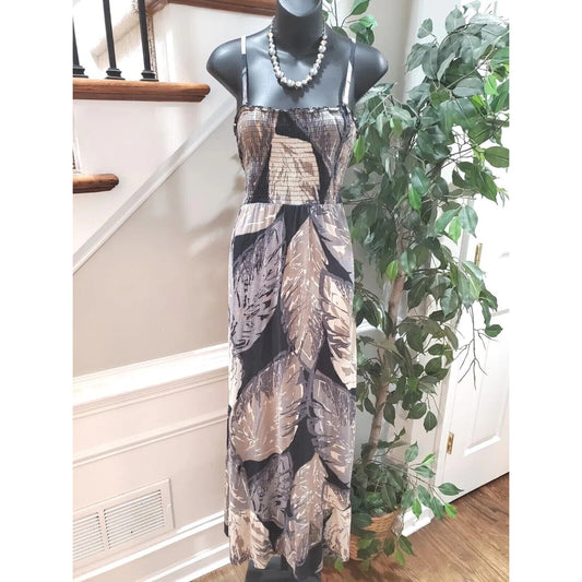 Sonoma Women's Multicolor Cotton Square Neck Sleeveless Casual Long Maxi Dress L