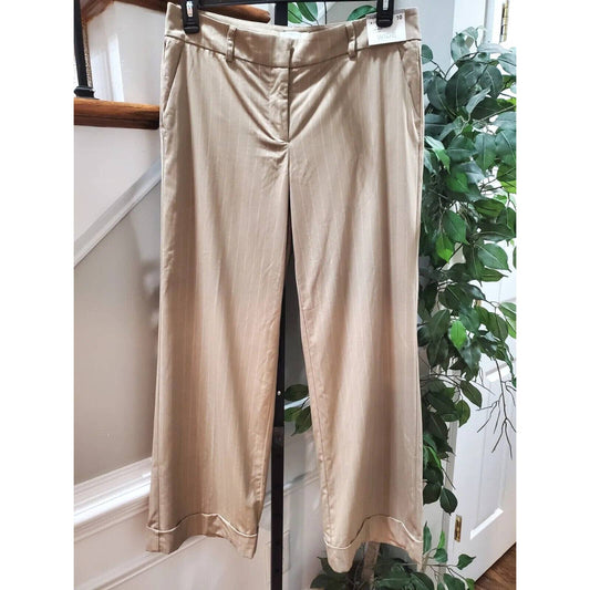 New York & Co. Women's Beige Polyester High Rise Straight Fit Dress Pant Size 10