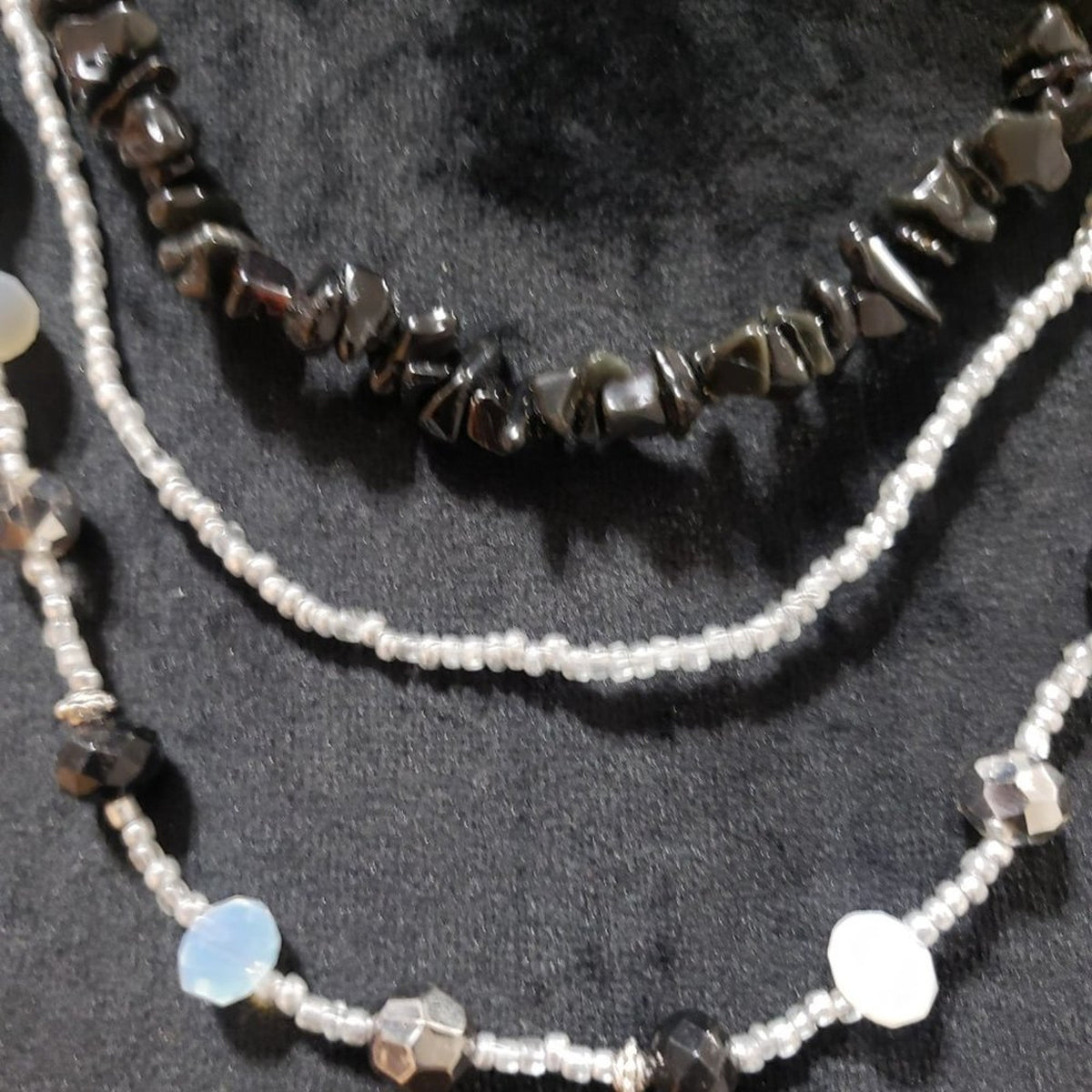 Women's Multicolor Triple Layer Classic Beaded Fashion Jewelry Necklace