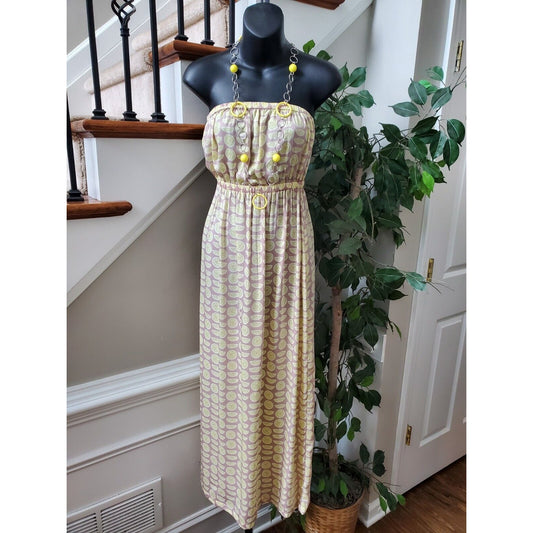 Keds Women's Yellow Polyester Off The Shoulder Casual Long Maxi Dress Size XS