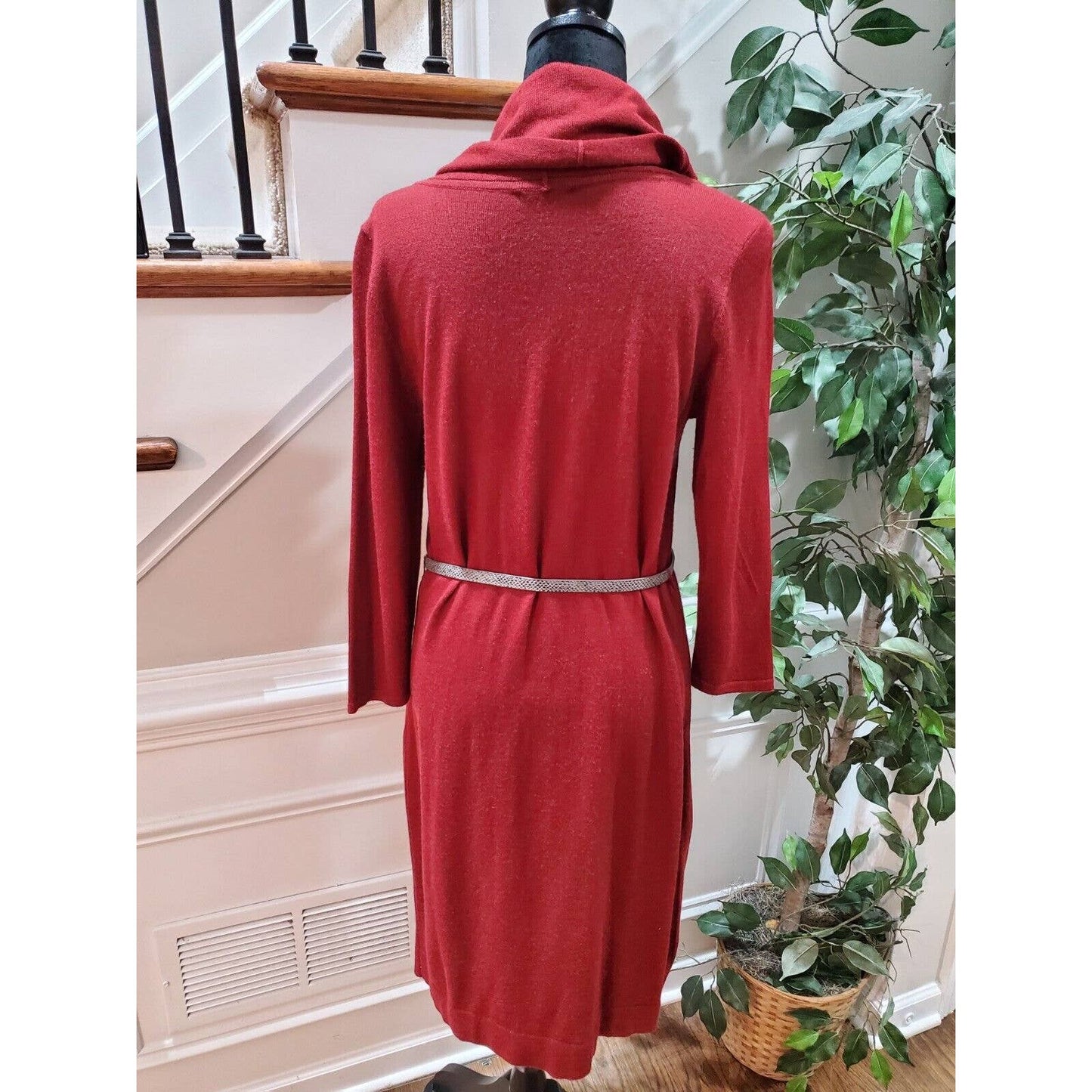The Limited Women's Red Sweater Cowl Neck Long Sleeve Knee Length Dress Size L