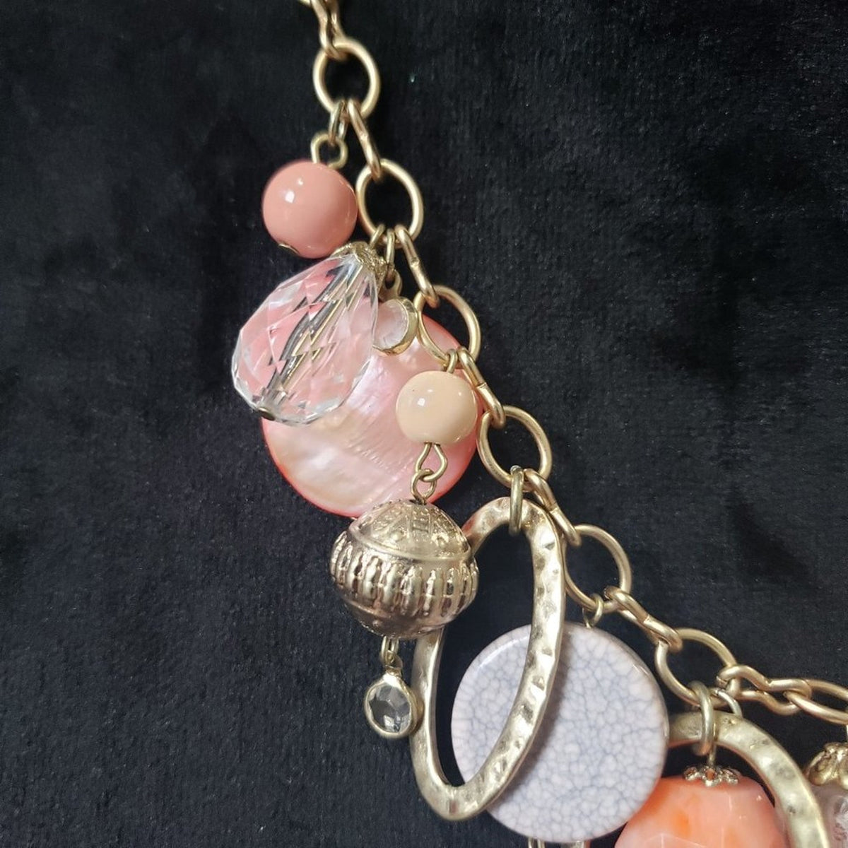 Vintage Women Premier Designs Dreamsicle Charmed Fashion Choker Necklace Lobster