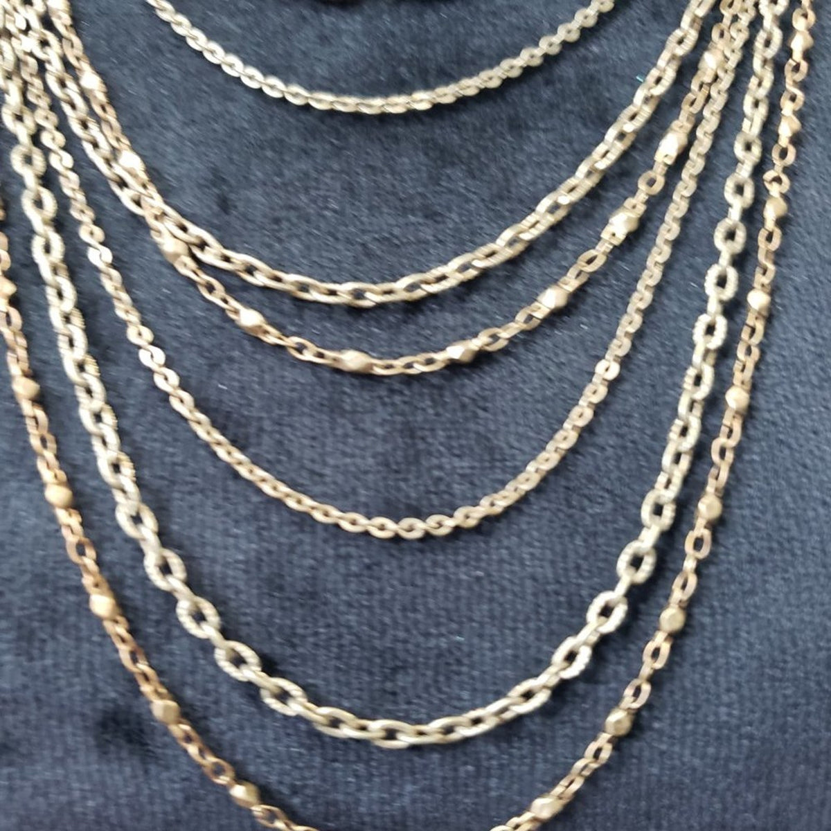 Coldwater Greek Womens Vintage Gold Tone Monet Multi Strand Chain Necklace