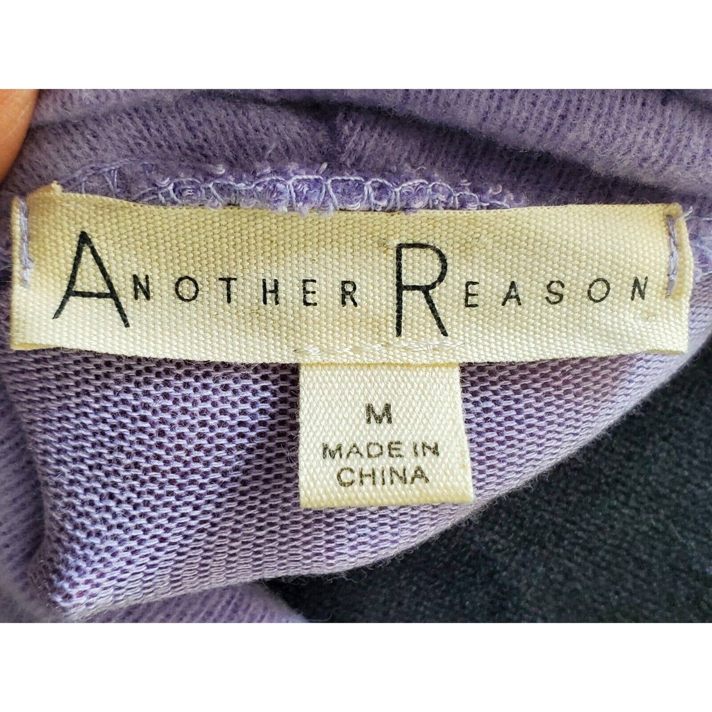 Another Reason Women's Purple Polyester High Neck Long Sleeve Pullover Sweater M