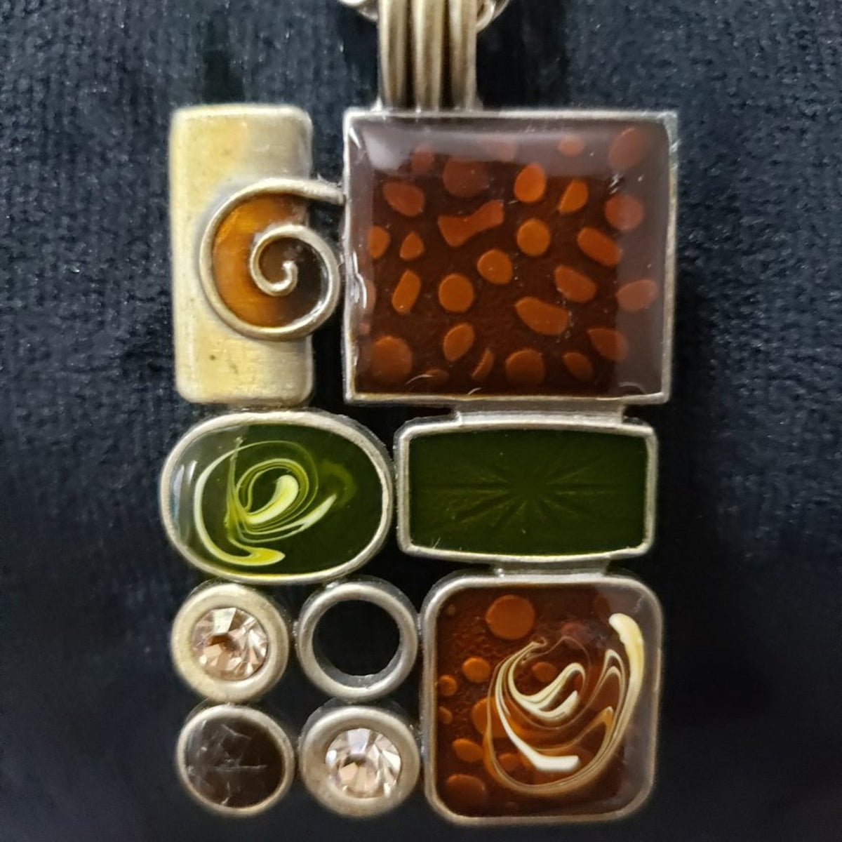 Women's Premier Designs Rectangular Gallery Pendant Antique Brass Tone Necklace