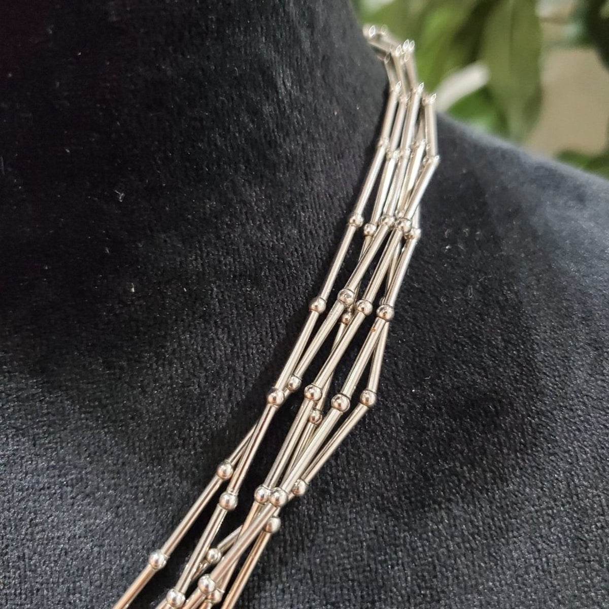 Cookie Lee Women Liquid Silver Multistrand Layered Cord Necklace