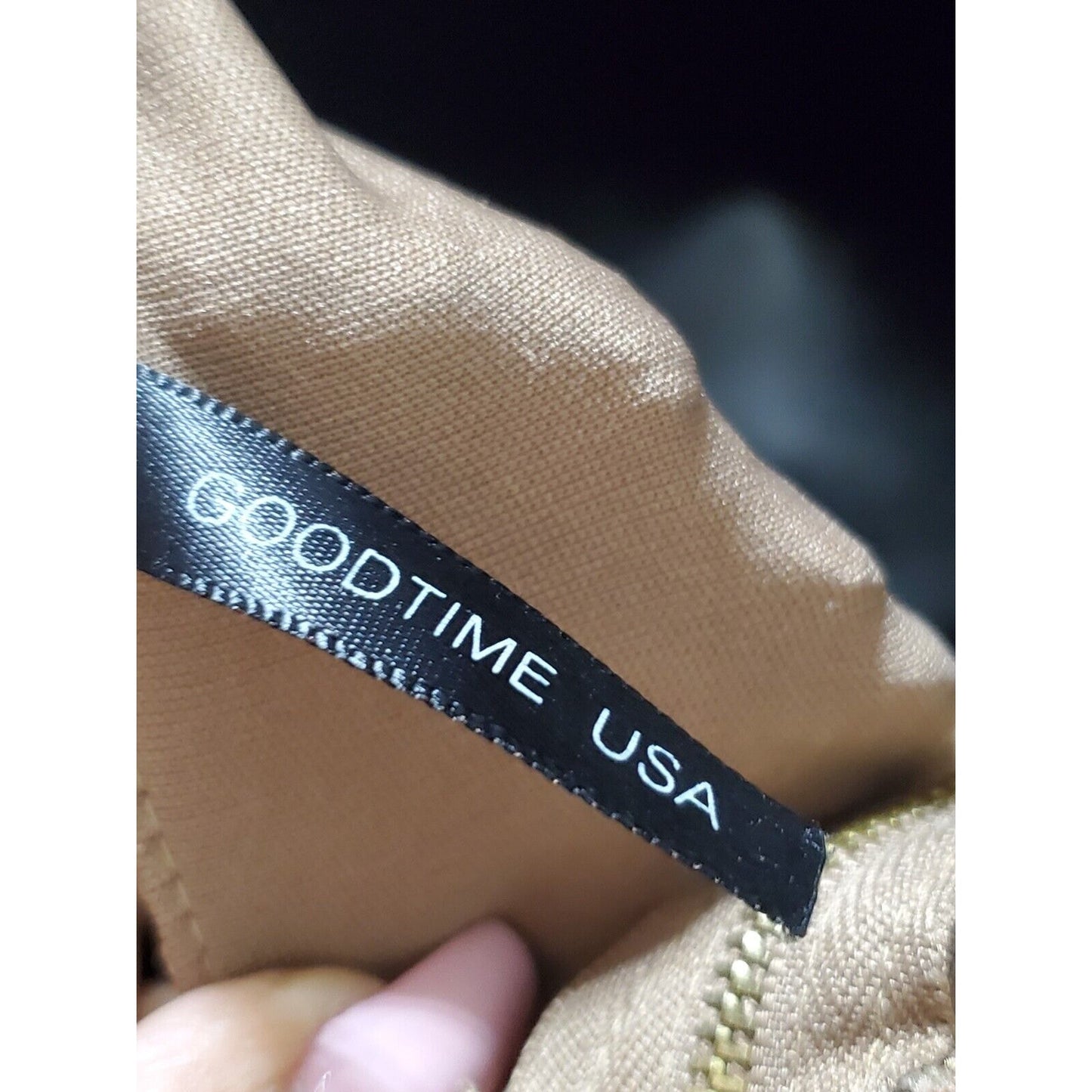 Goodtime USA Brown Polyester Sweetheart Neck Short Sleeve Formal Maxi Dress S