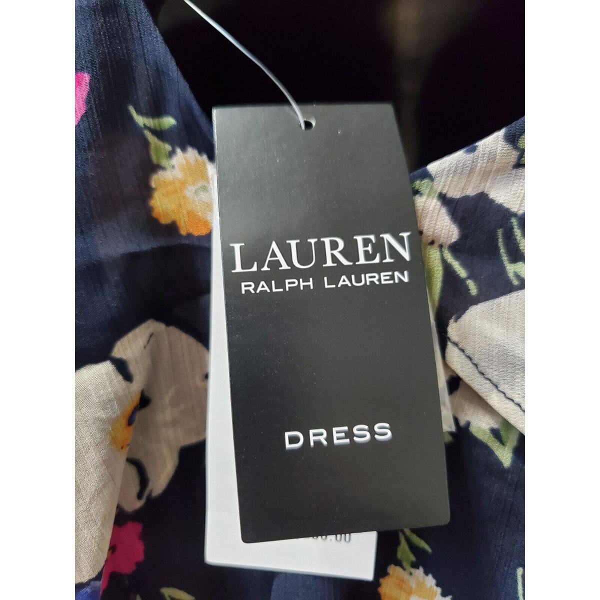 Ralph Lauren Navy Zipper Beaded Lined Darted Tiered Ruffled Floral Maxi Dress 10