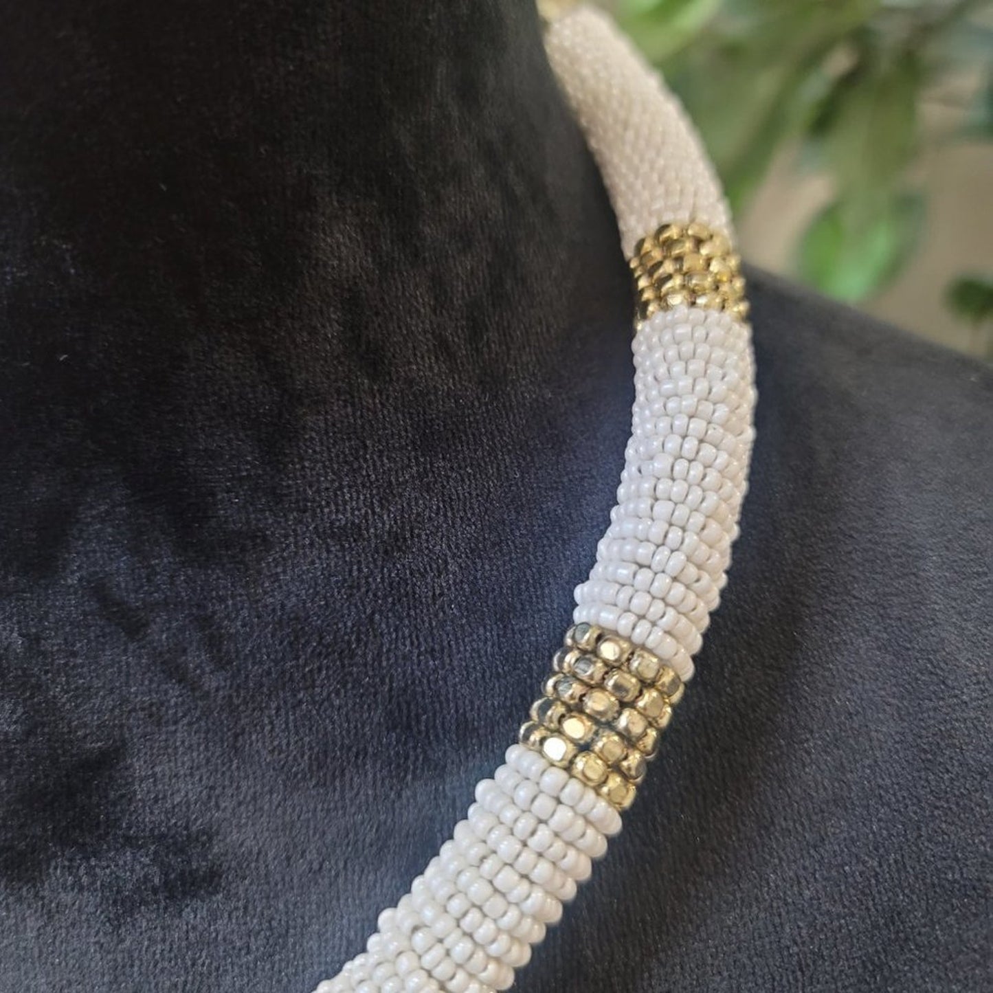 Rang Gali White & Gold Toned German Silver Brass-Plated Necklace