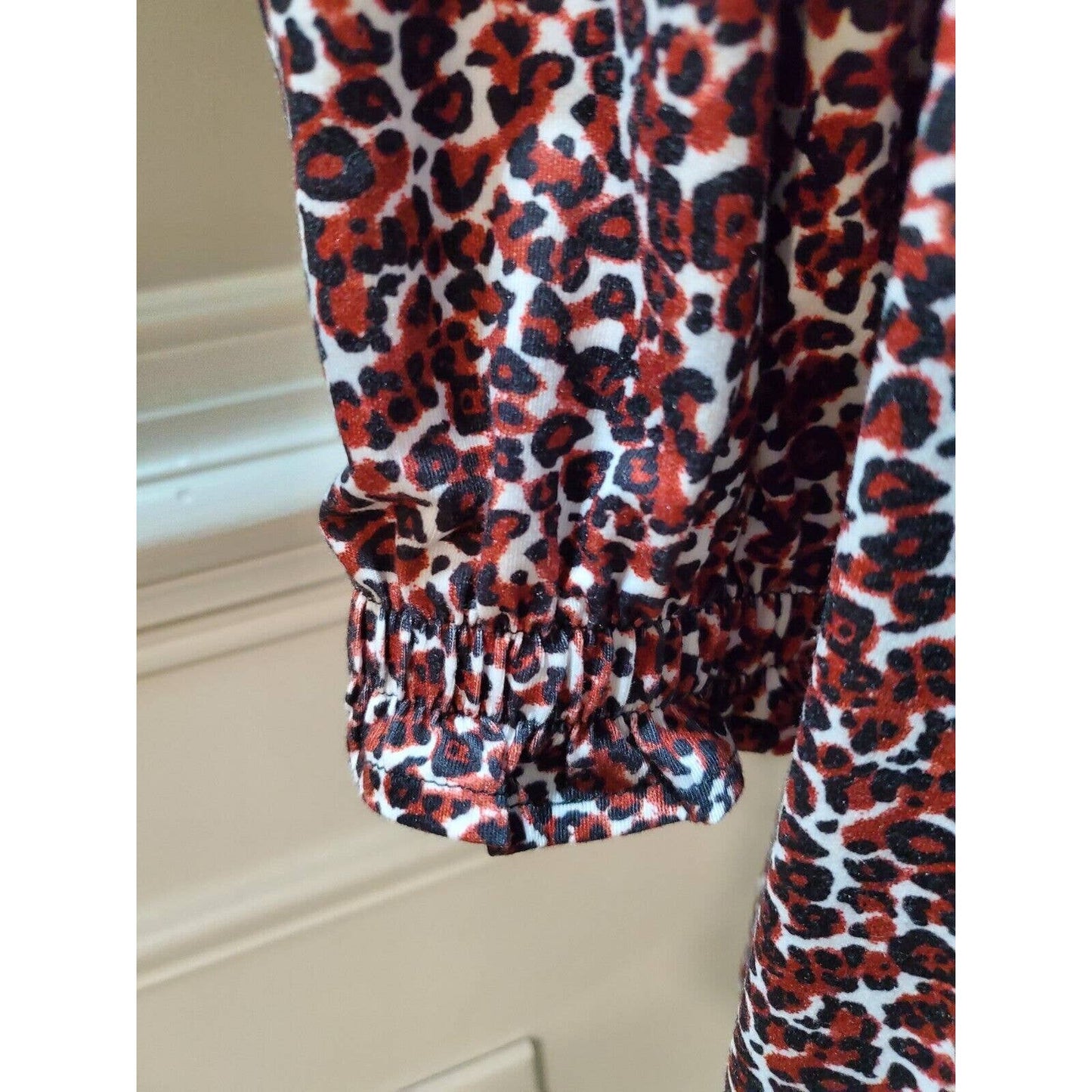 Reoria Women's Brown Polyester Round Neck Long Sleeves Knee Length Dress Size XL