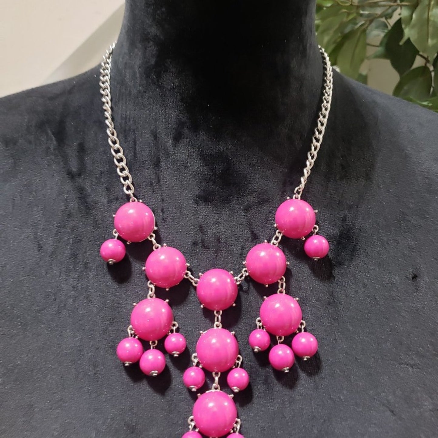 Women's Pink Round Beaded with Lobster Clasp Fashion Jewelry Necklace
