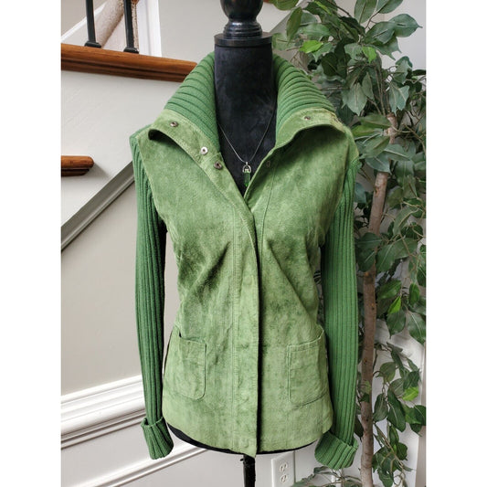 INC International Concepts Womens Green Cotton Casual Front Jacket Size Medium