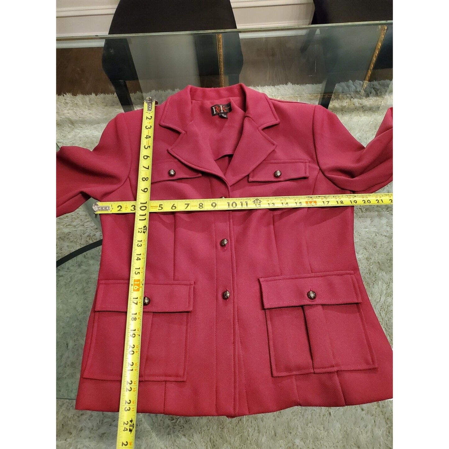 R&K Women Purple 100% Polyester Single Breasted Long Sleeve Top & Coat Size 10