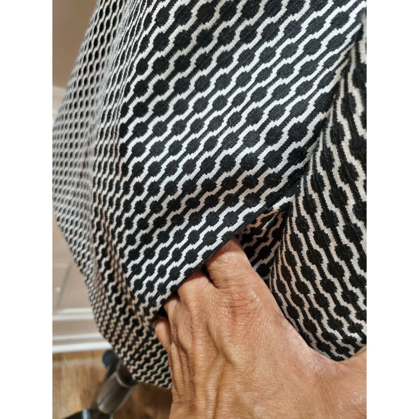 Anne Klein Women's Black & White Polyester Long Sleeve Open Front Blazer Size 4