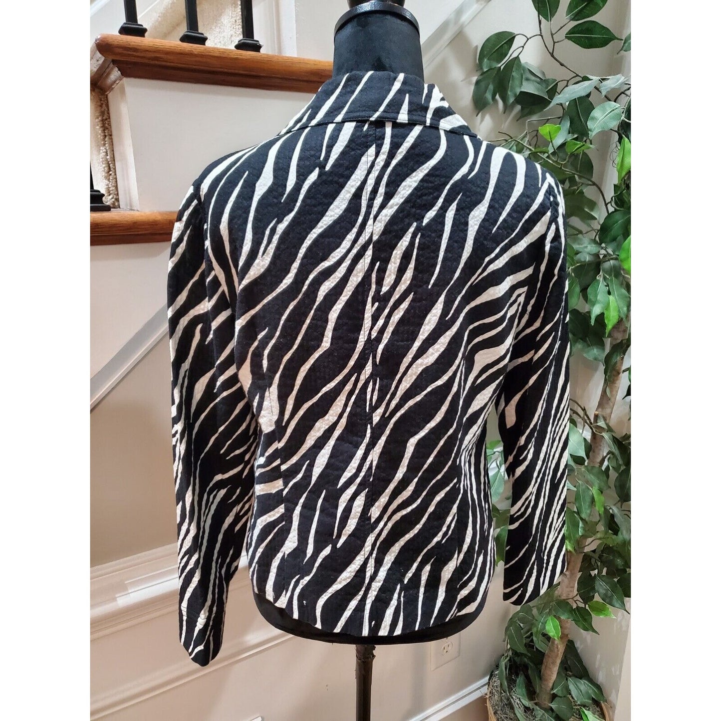 Requirements Women Black Cotton Long Sleeve Full Zip Front Casual Jacket Size S