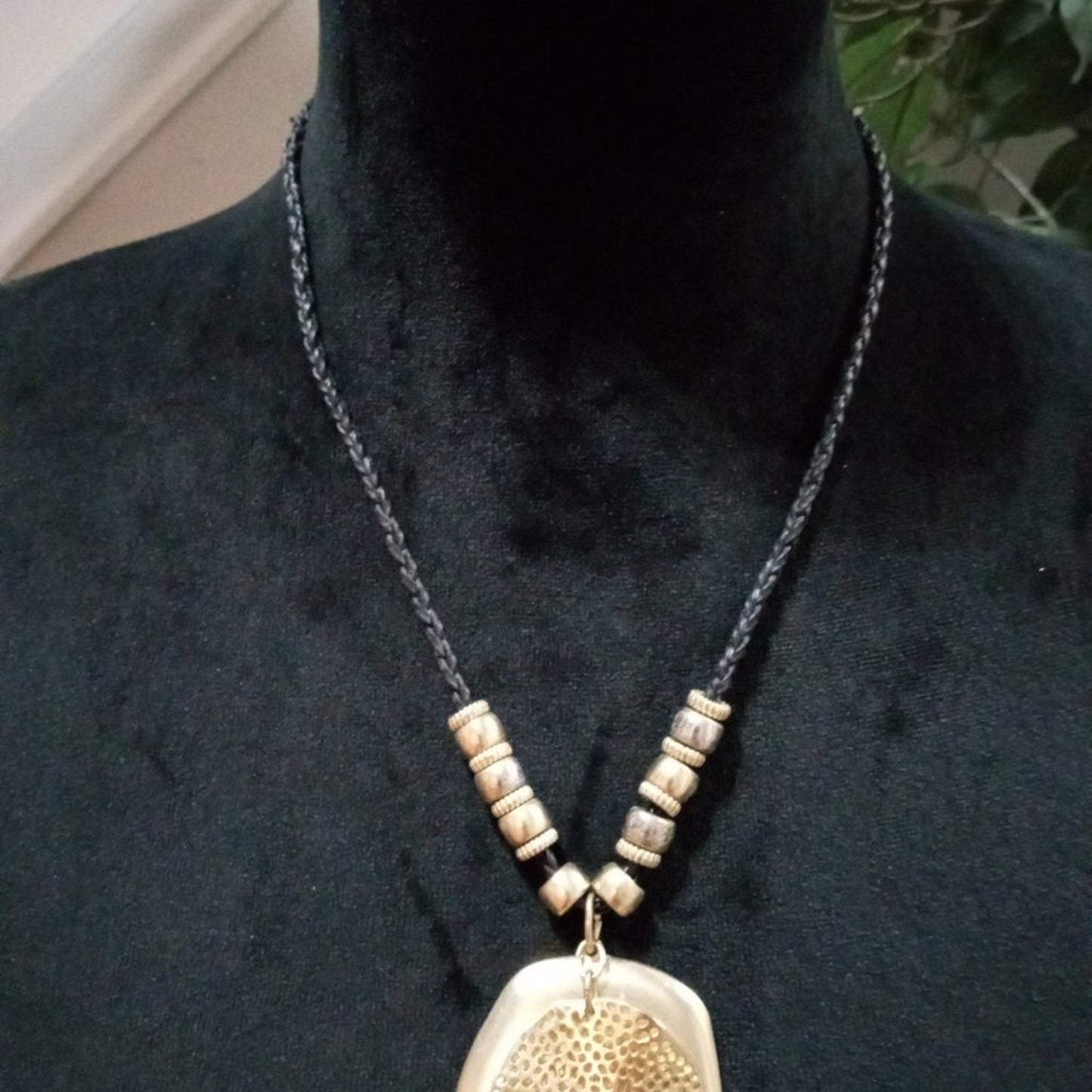 Womens Modern Fashion Chunky Gold Tone Pendant Necklace with Lobster Clasp
