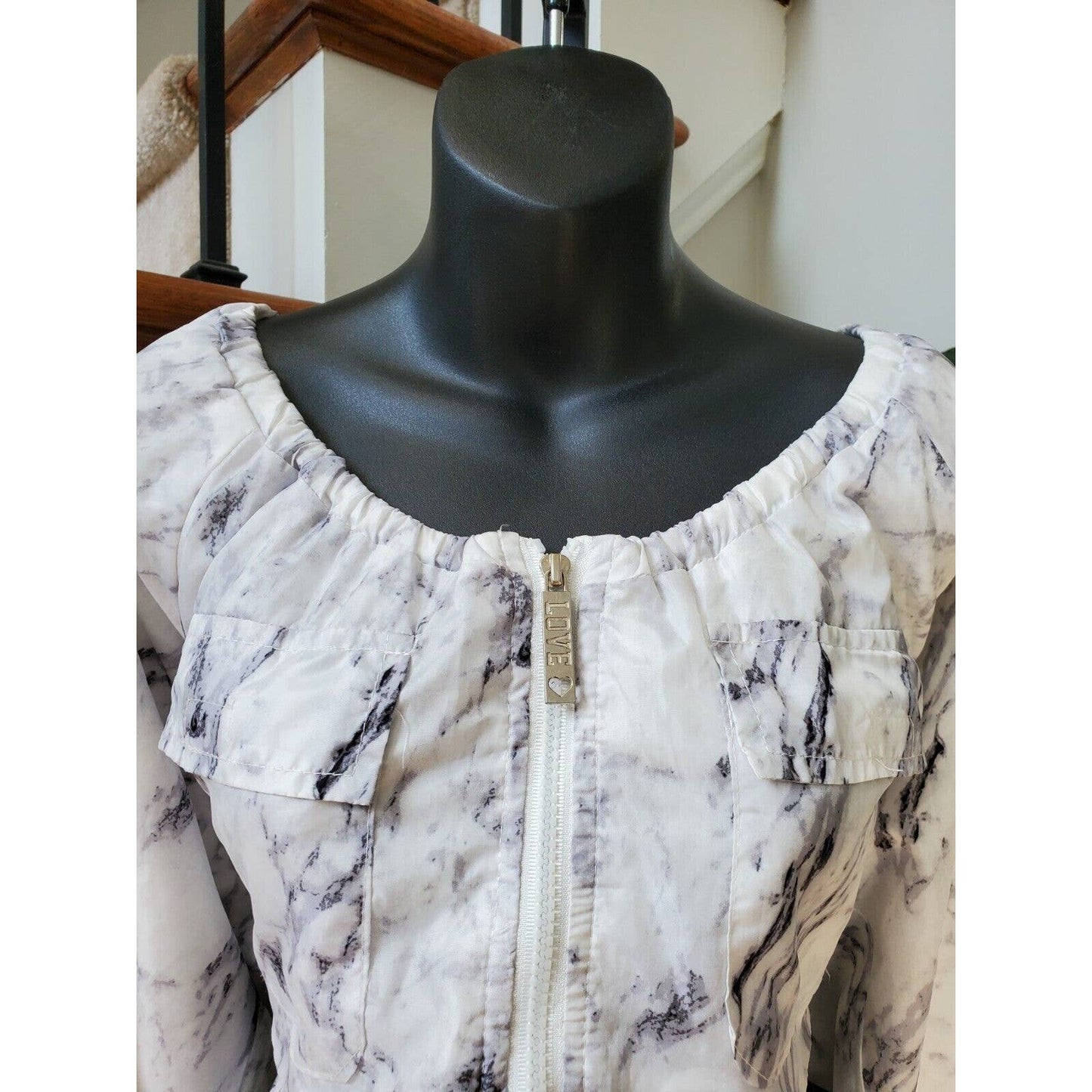 Love Love Love Women's White Polyester Long Sleeve Top & Pant 2 Pc's Medium