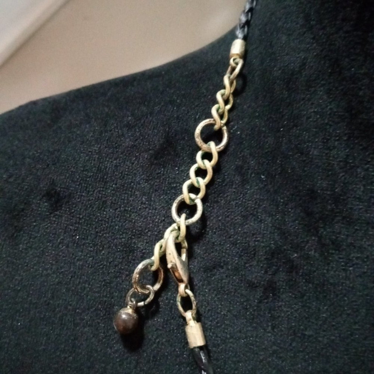 Womens Modern Fashion Chunky Gold Tone Pendant Necklace with Lobster Clasp