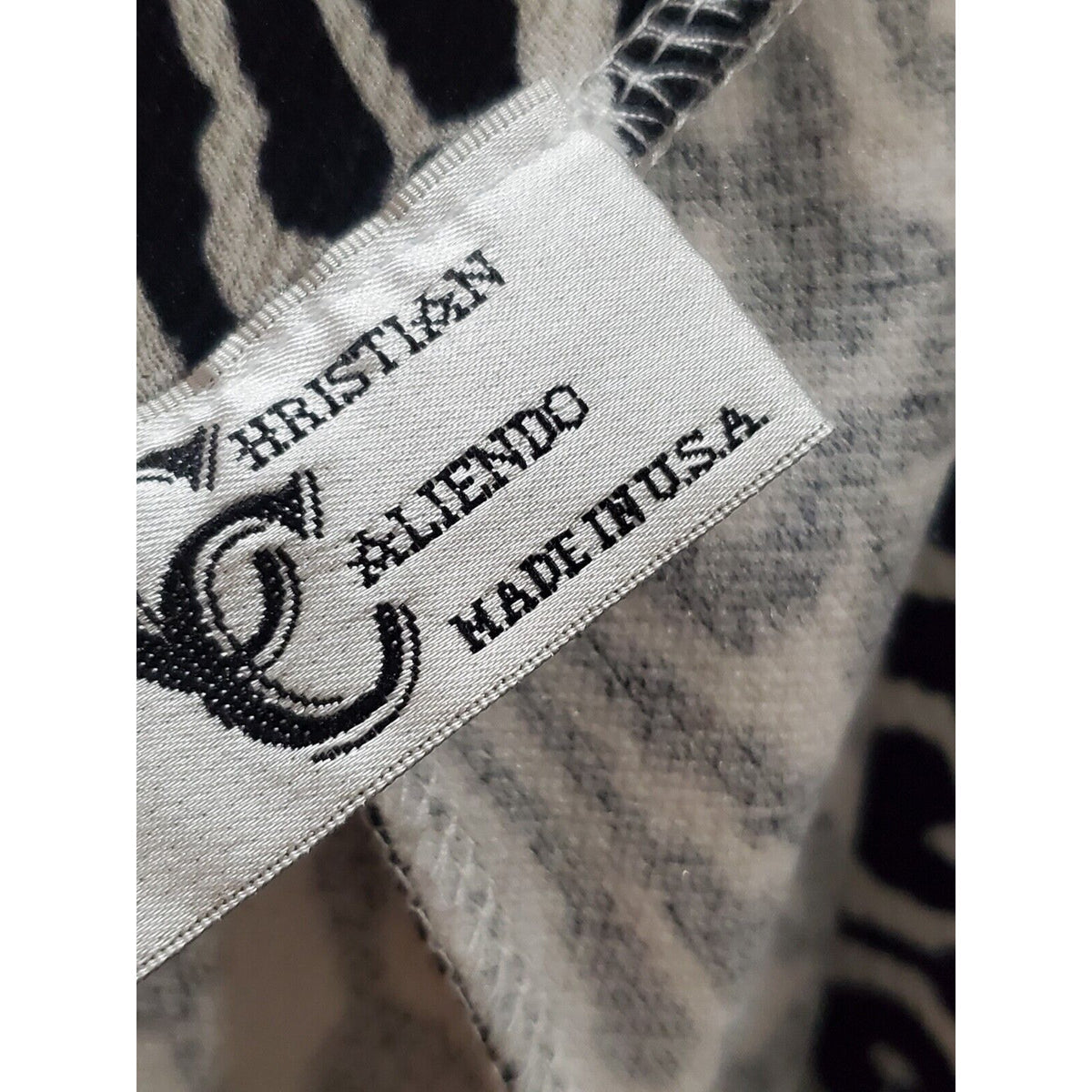 Christian Caliendo Womens Black & White Polyester High Rise Wide Leg Pant Size L