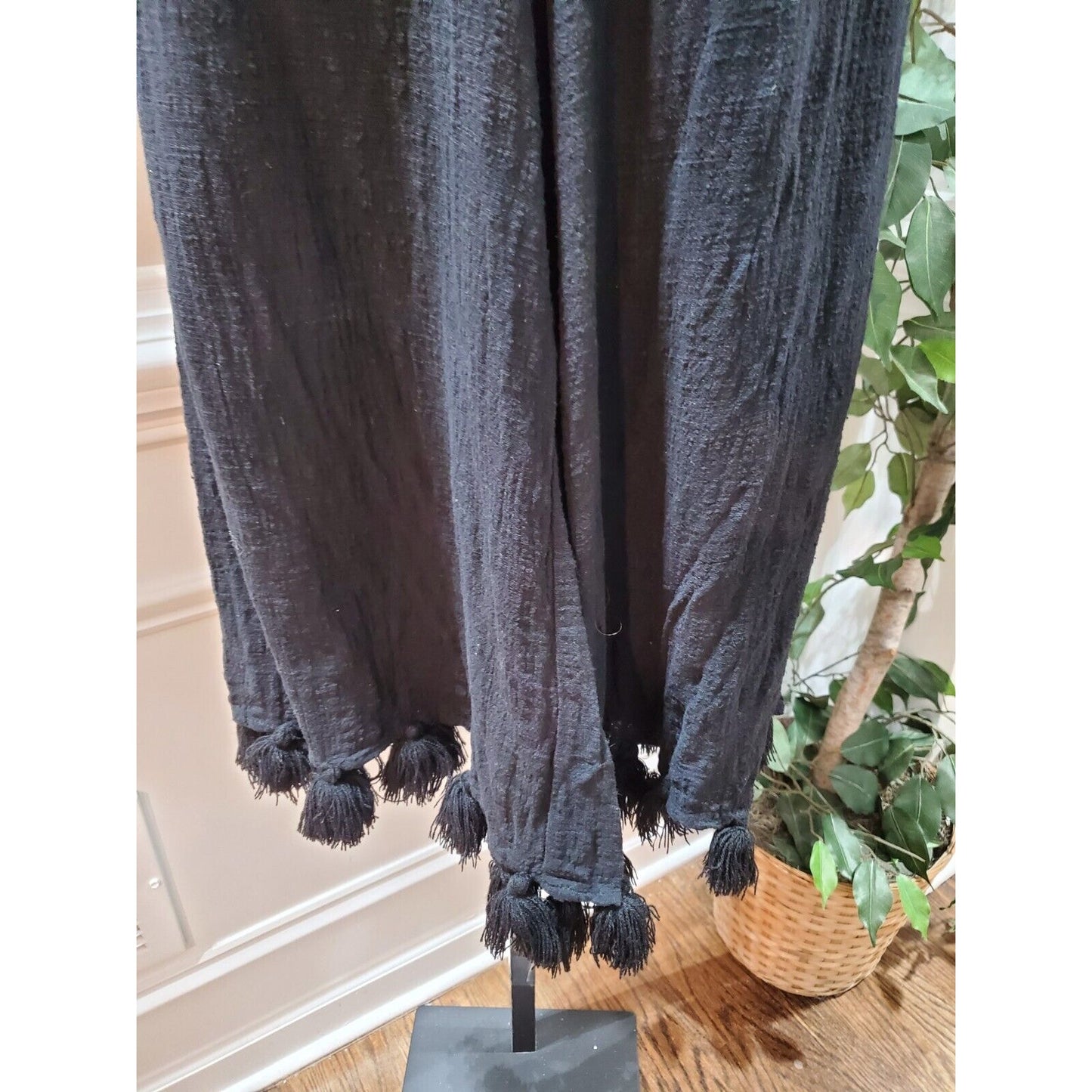 Surf Gypsy Women's Black 100% Cotton Off the Shoulder Casual Jumpsuits Size S