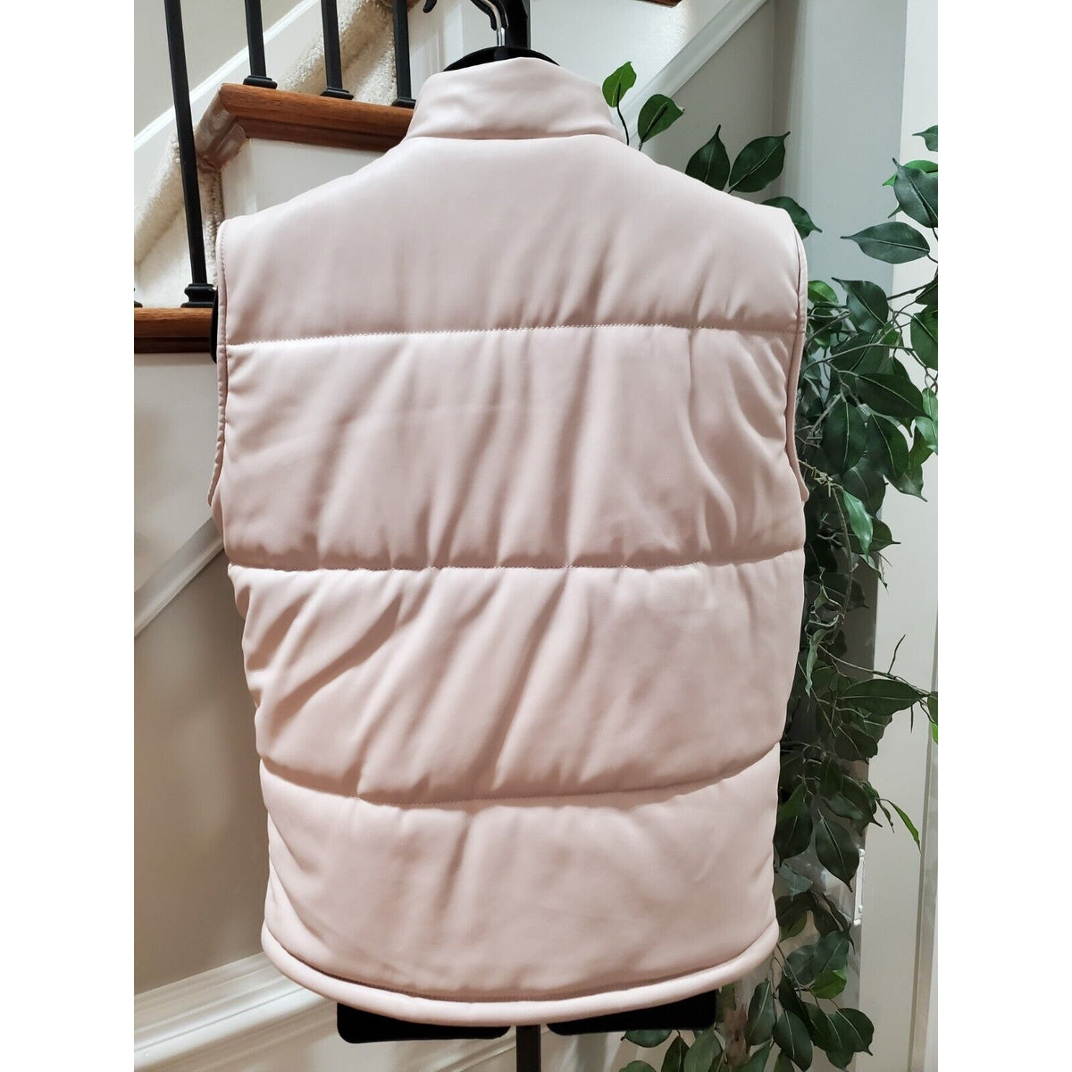 Boohoo Man Mens Beige Sleeveless Pockets Full Zipper Casual Vest Size Large