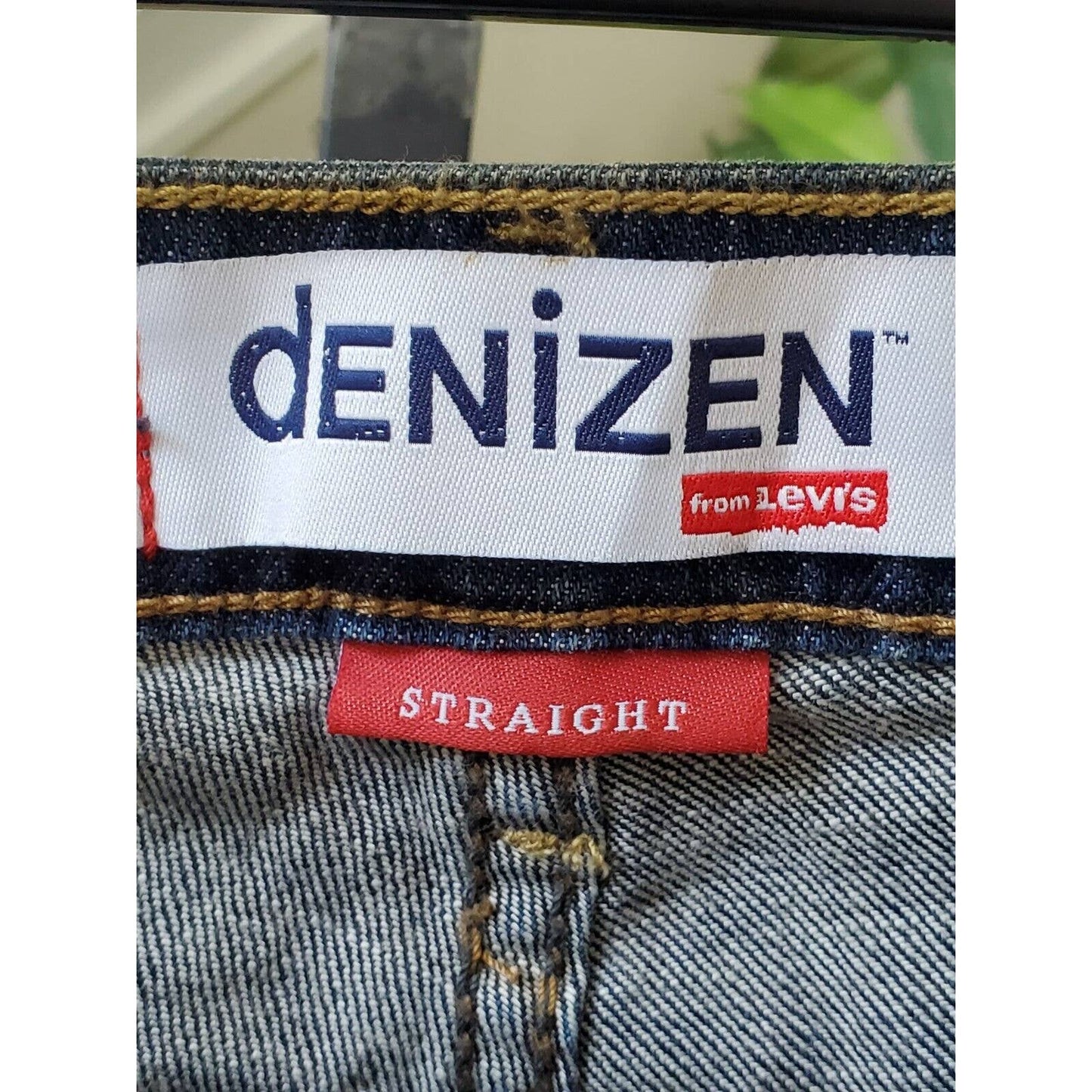 Denizen Women's Blue Denim Cotton Mid Rise Pull on Straight Jeans Pant Size 16M