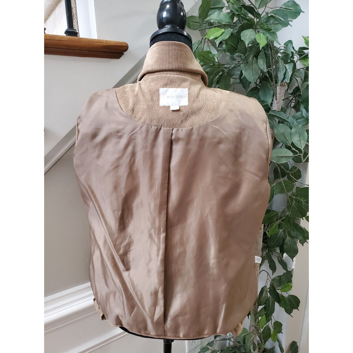 Erin London Womens Brown Single Breasted Three Buttons Front Coat Size Medium
