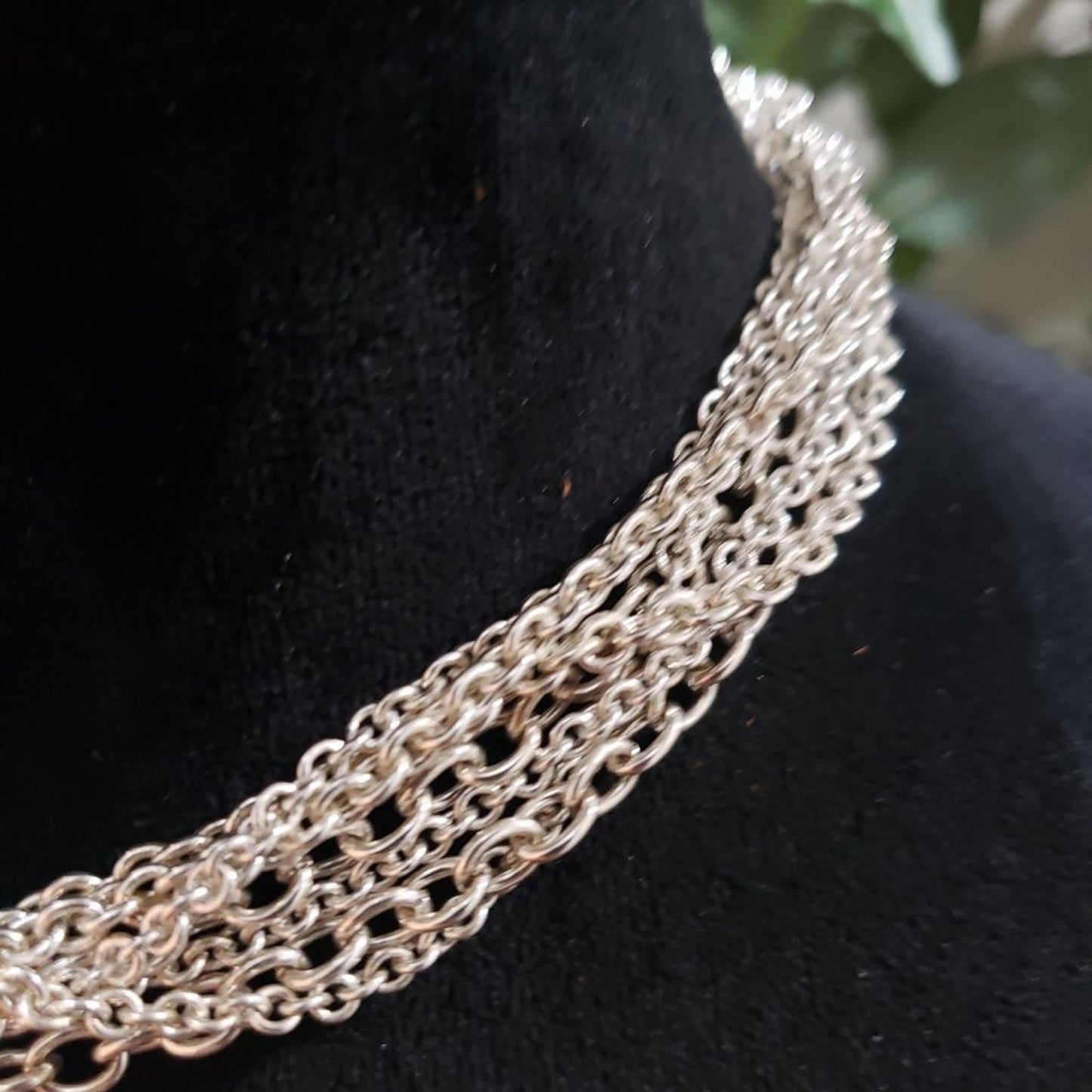 Women's Solid Multilayer Silver Link Chain Stylish Necklace