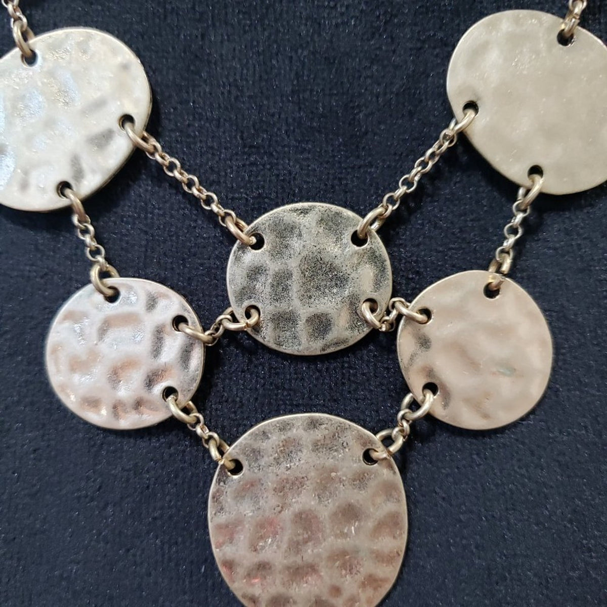 Womens Fashion Gold Layered Moon Circle Collar Necklace with Lobster Clasp