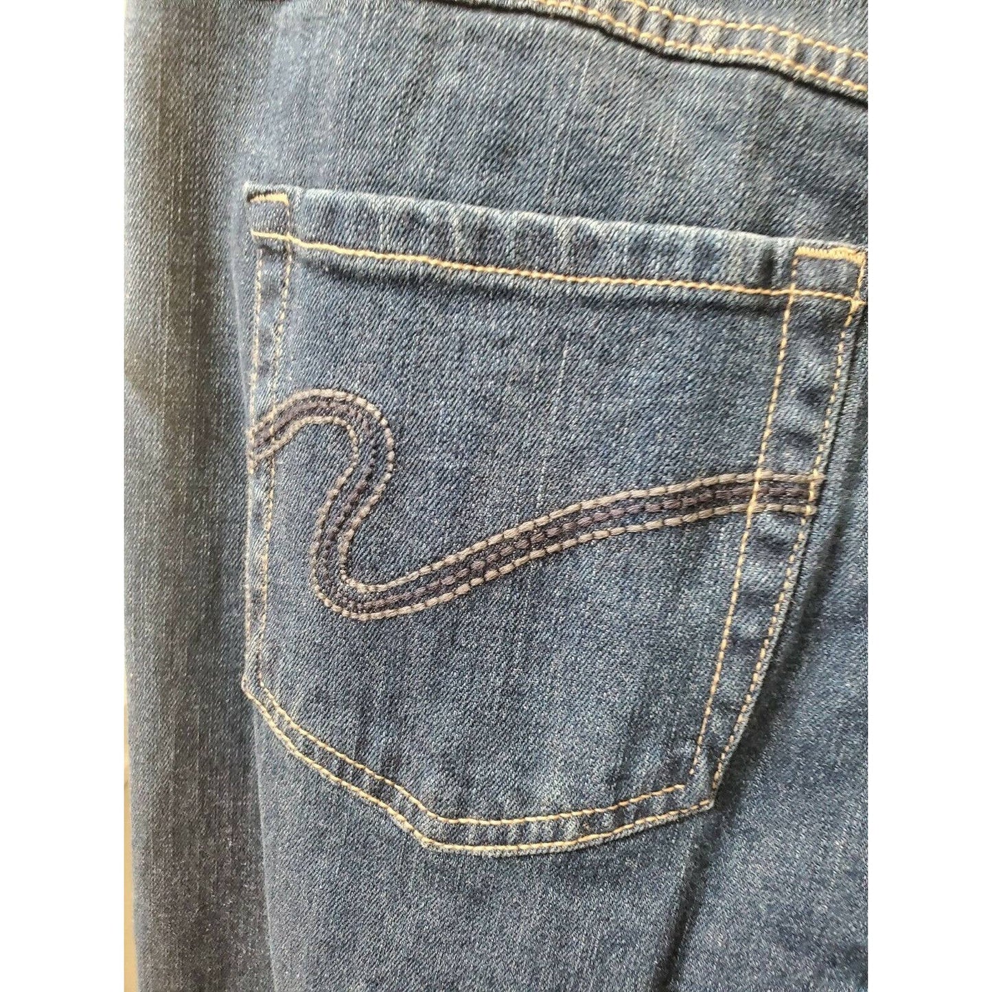 Slimmer Classic Women's Denim Blue Cotton Mid Rise Straight Leg Jeans Pants 16W