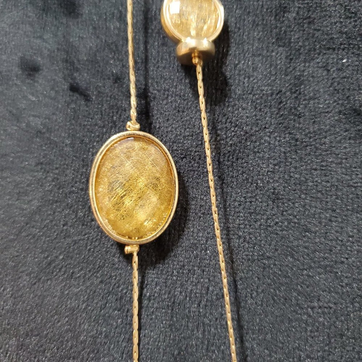 C 1946 Women's Gold Tone Beaded Double Strand Chain Fashion Jewelry Necklace